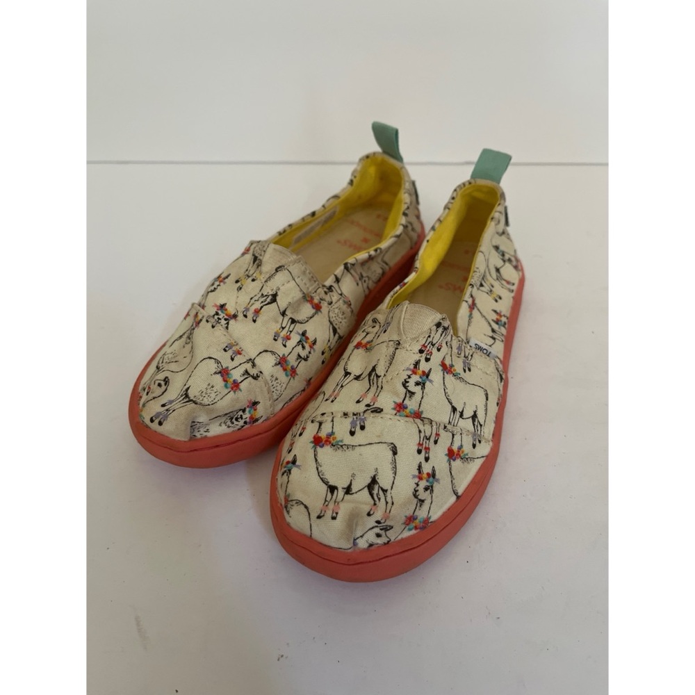 Toms Llama Paper Source Kids Shoes Size 12.5